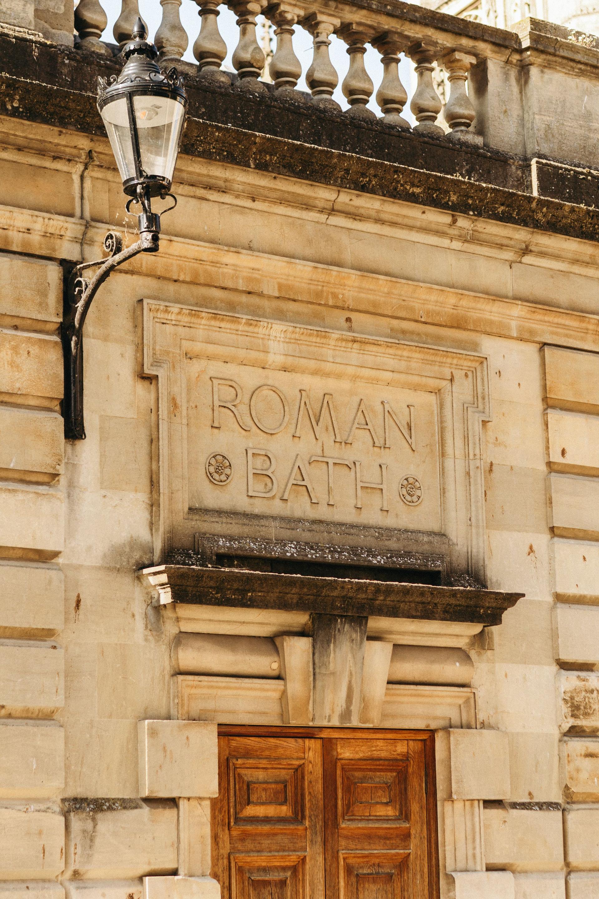 The Roman Baths sign